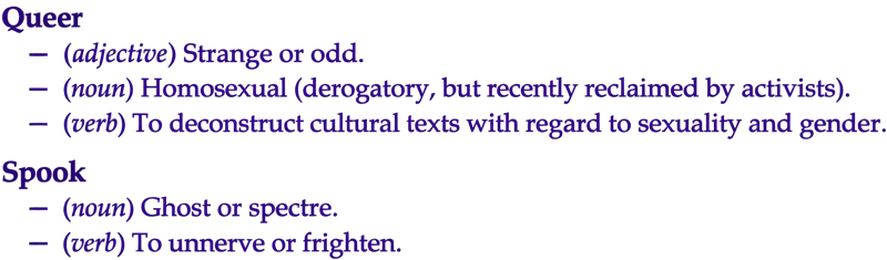 Queer spook defintions