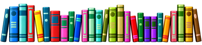 long row of books