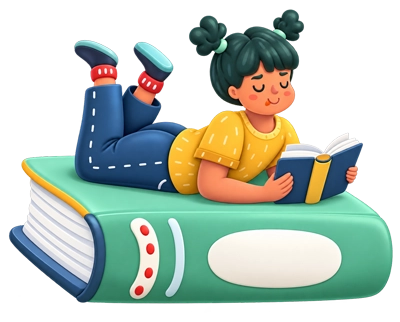 child on a book reading
