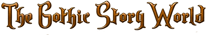 The Gothic Story World Talk title as text graphic
