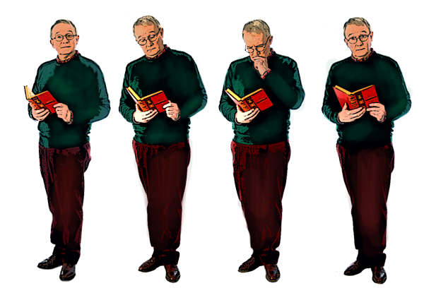 Steve reading books
