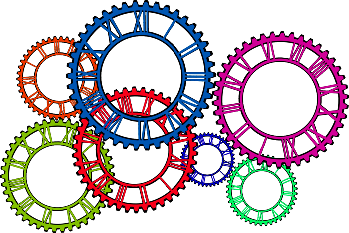 cogs turning representing time
